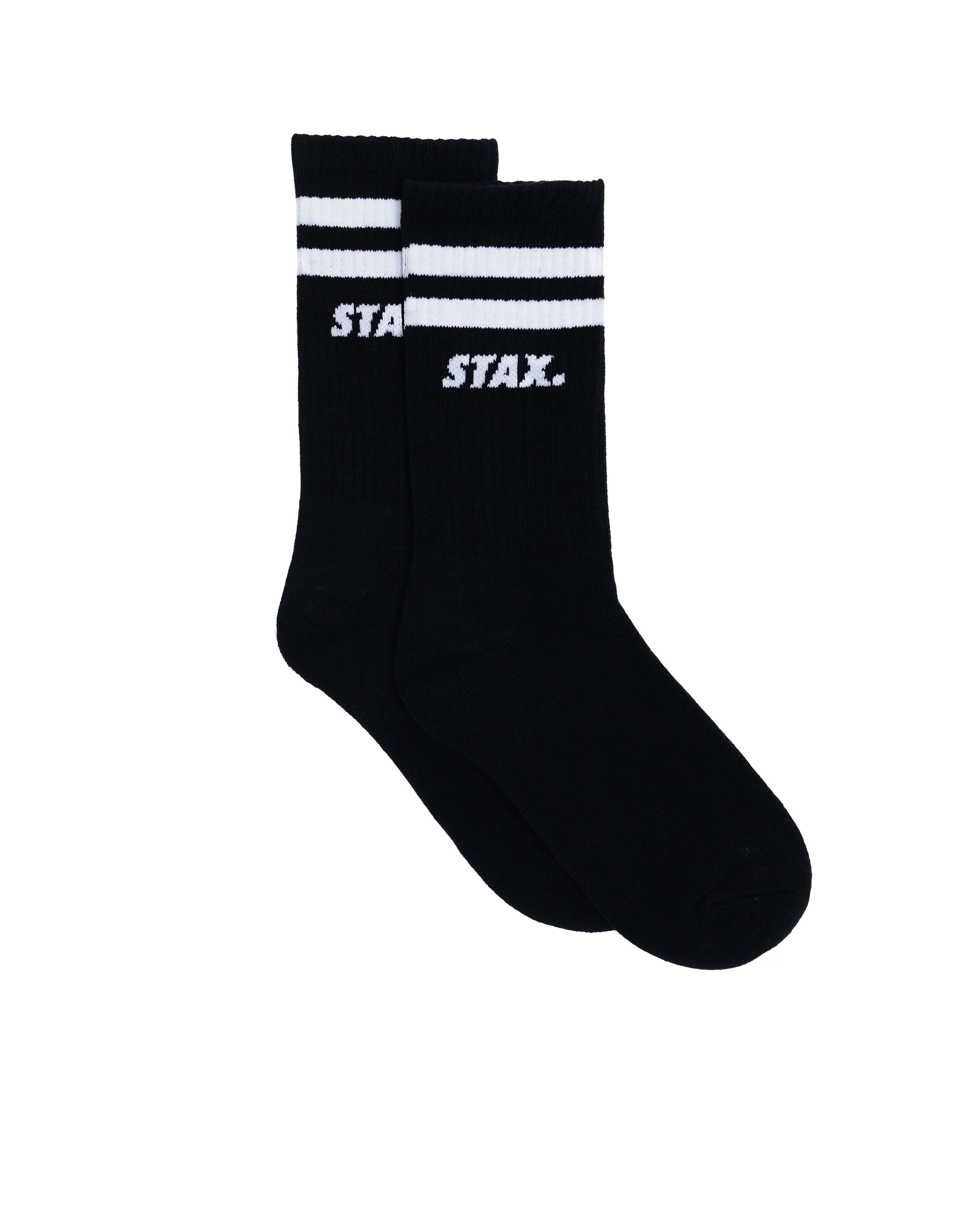 Unisex Crew Socks - Black Striped