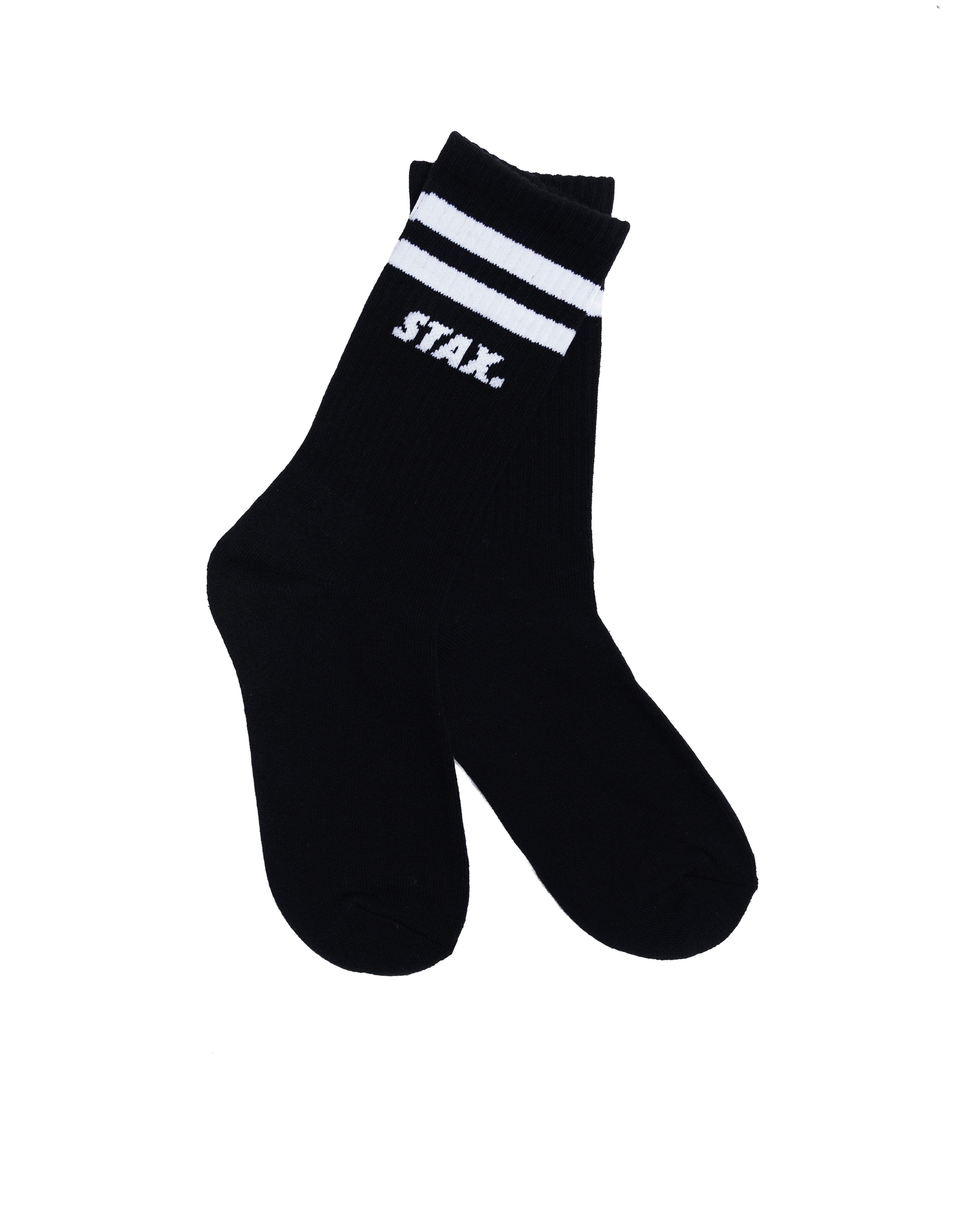 Unisex Crew Socks - Black Striped