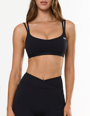 Double Strap Crop Airlyte - Black