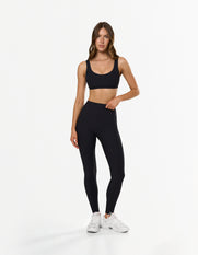 Active Rib Crop - Black
