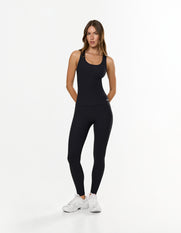 Active Rib Full Length Tights - Black