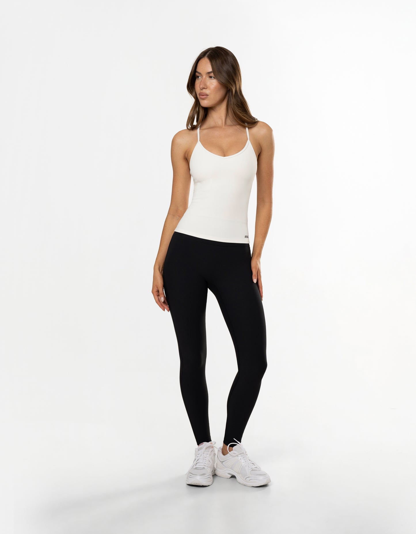 Active Rib Strappy Singlet - White