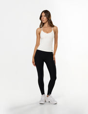 Active Rib Strappy Singlet - White