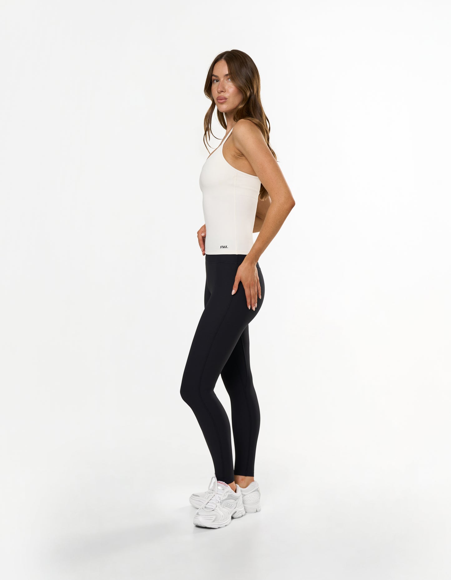 Active Rib Strappy Singlet - White