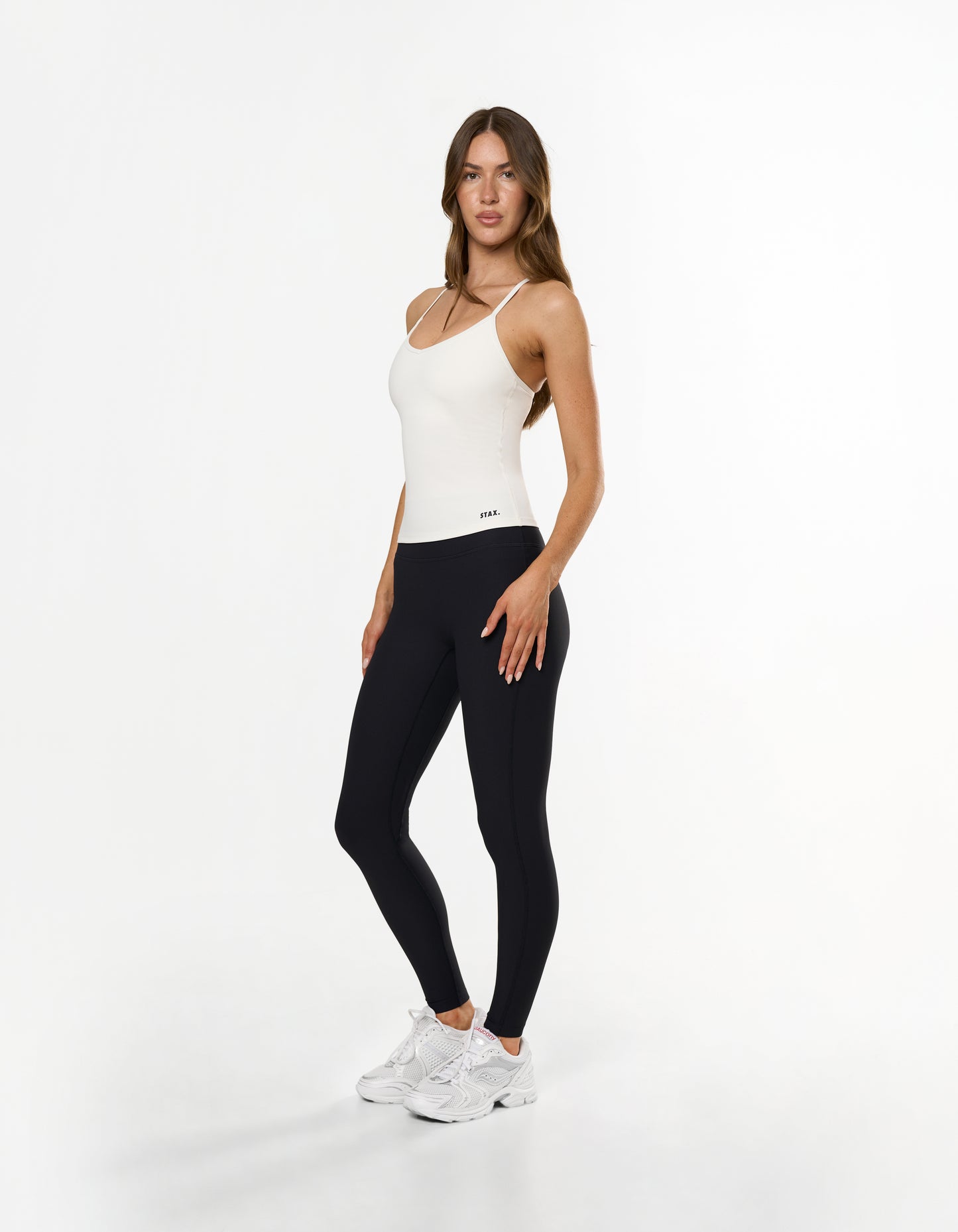 Active Rib Strappy Singlet - White