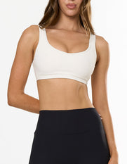 Active Rib Crop - White