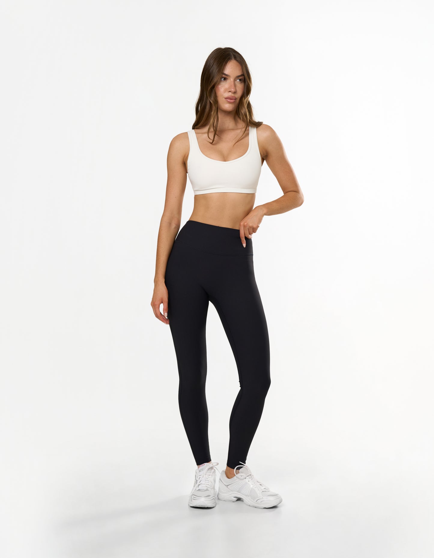 Active Rib Crop - White