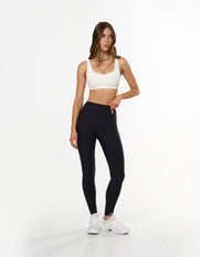 Active Rib Crop - White