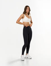 Active Rib Crop - White