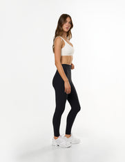 Active Rib Crop - White