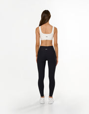 Active Rib Crop - White