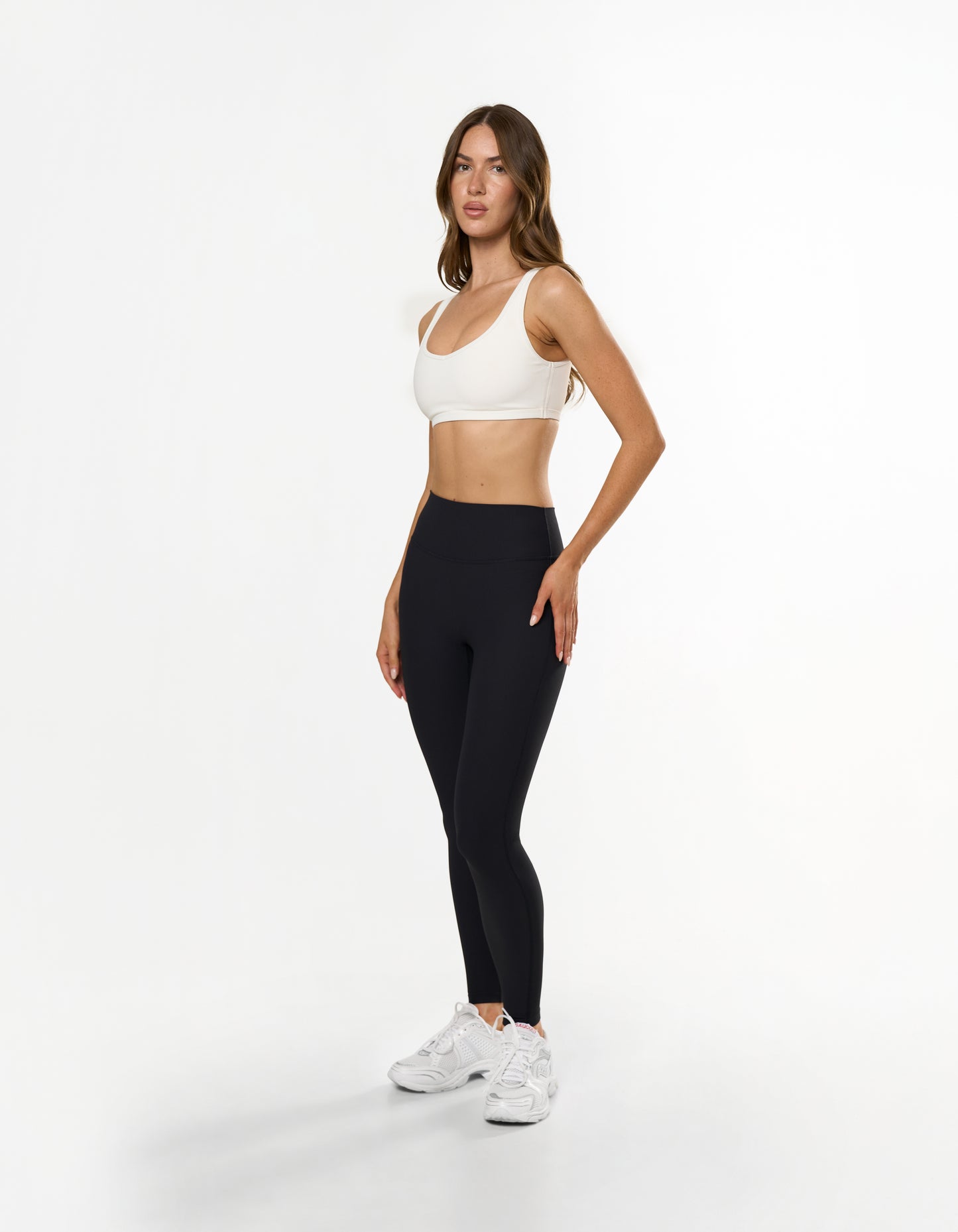 Active Rib Crop - White