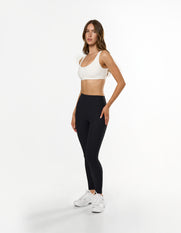 Active Rib Crop - White