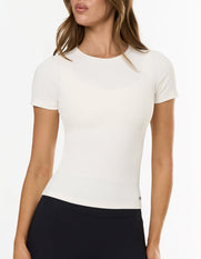 Active Rib Fitted Tee - White