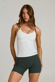 Active Rib Strappy Singlet - White