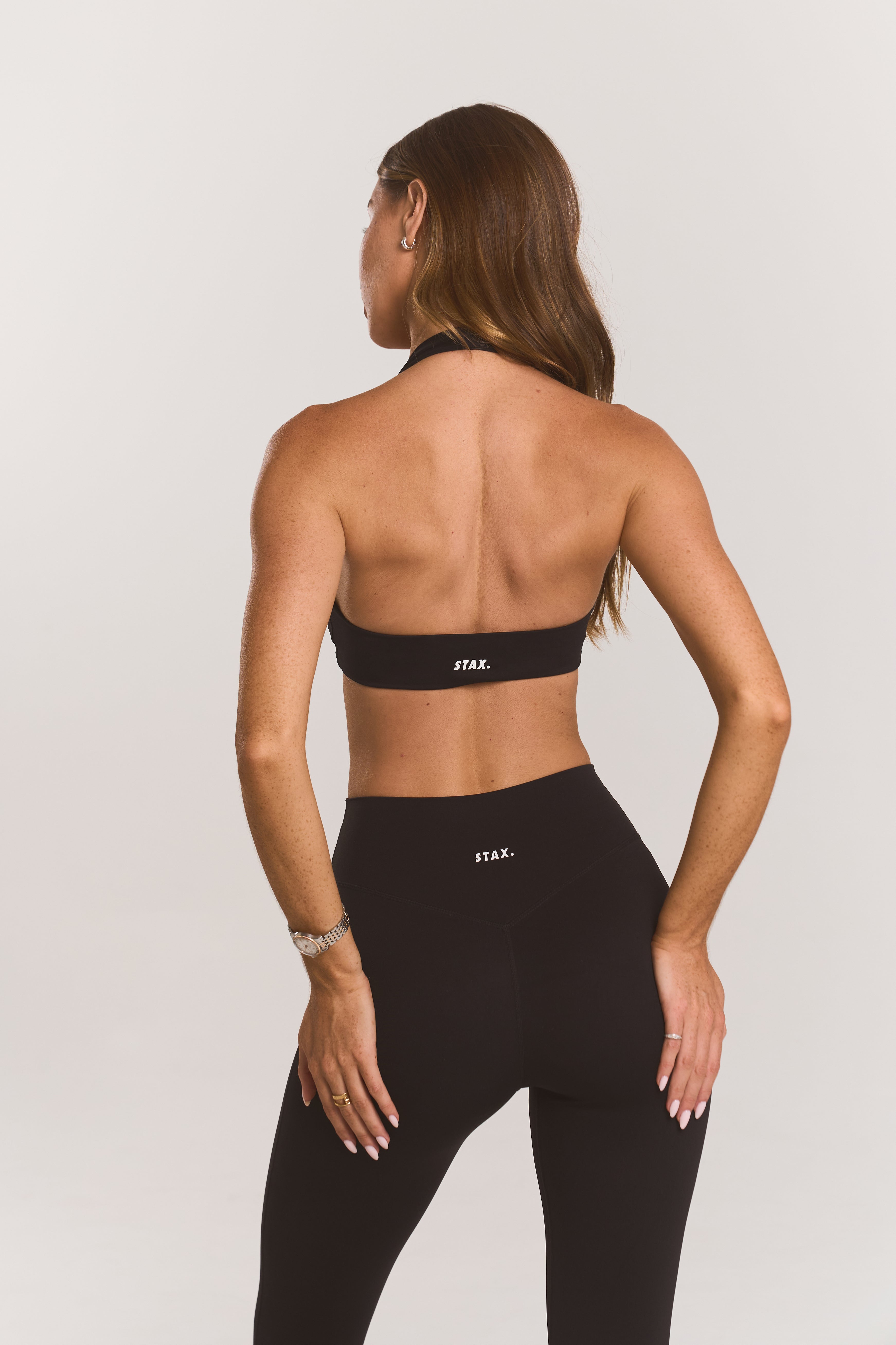 Square Neck Halter Crop Airlyte - Black