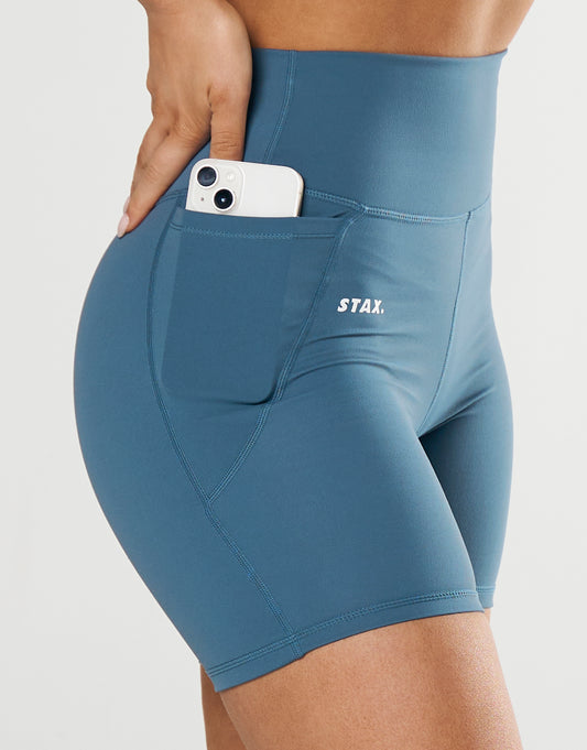 STAX. Phone Pocket Midi Bike Shorts NANDEX ™ - Dark Blue