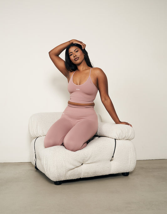 Premium Seamless Favourites Strappy Crop - Dusty Rose