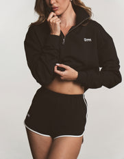 RC3 Cropped 1/4 Zip Crew - Black