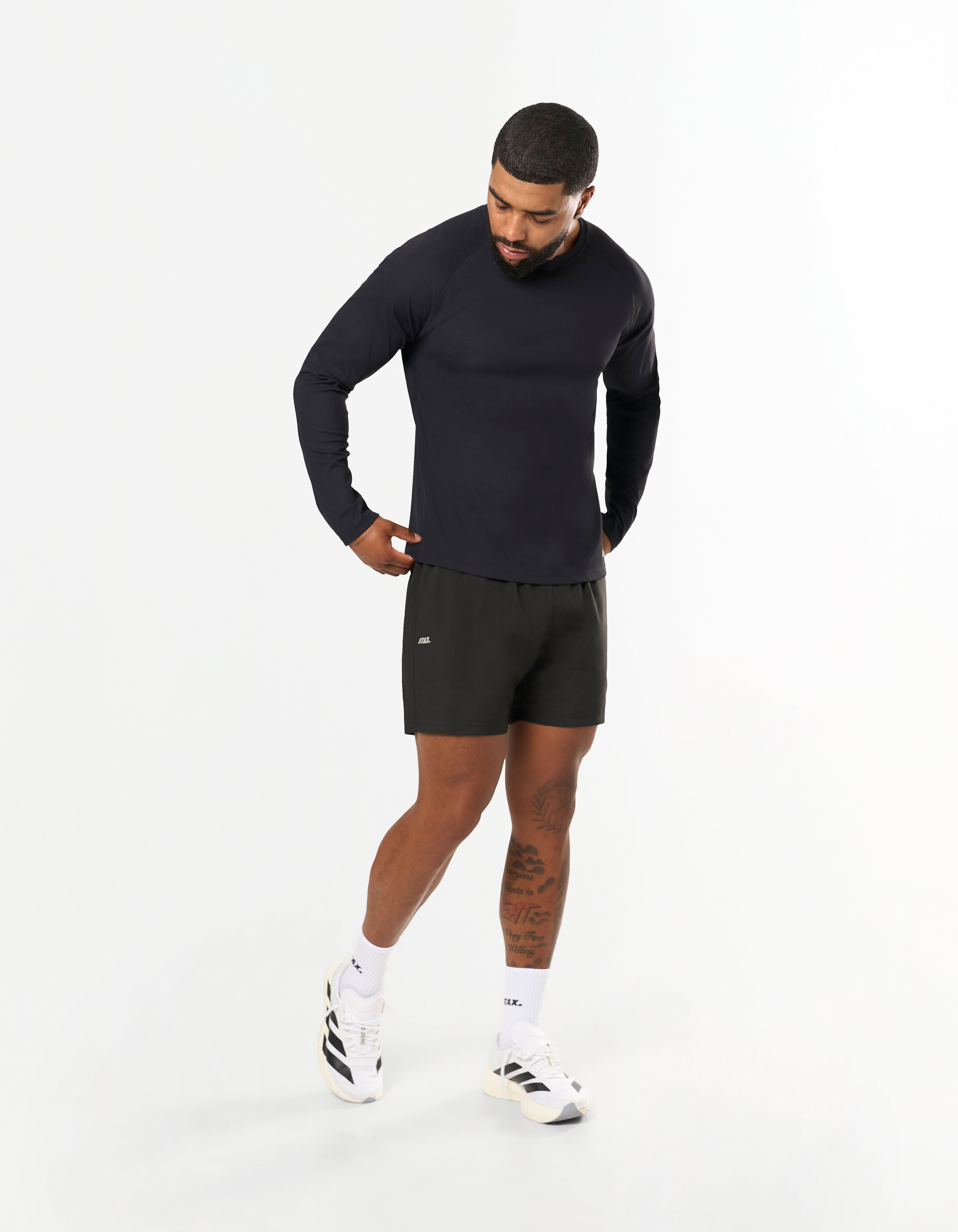 Conqr Waffle Long Sleeve - Black