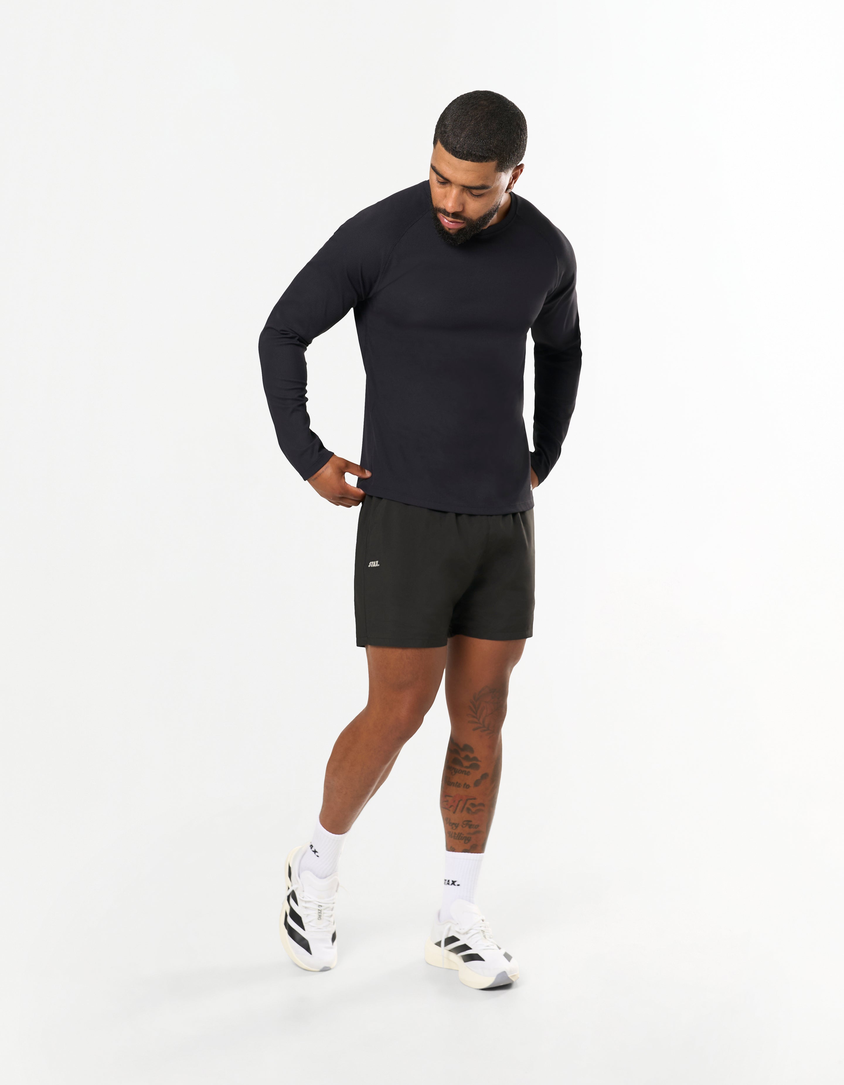 Conqr Waffle Long Sleeve - Black