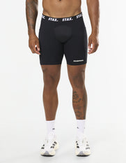 Mens Compressive Phone Pocket Bike Shorts - Black