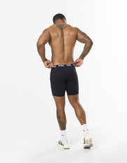 Mens Compressive Phone Pocket Bike Shorts - Black