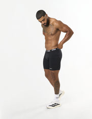 Mens Compressive Phone Pocket Bike Shorts - Black