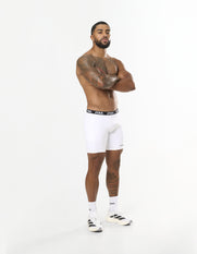 Mens Compressive Phone Pocket Bike Shorts - White