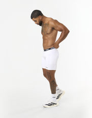 Mens Compressive Phone Pocket Bike Shorts - White