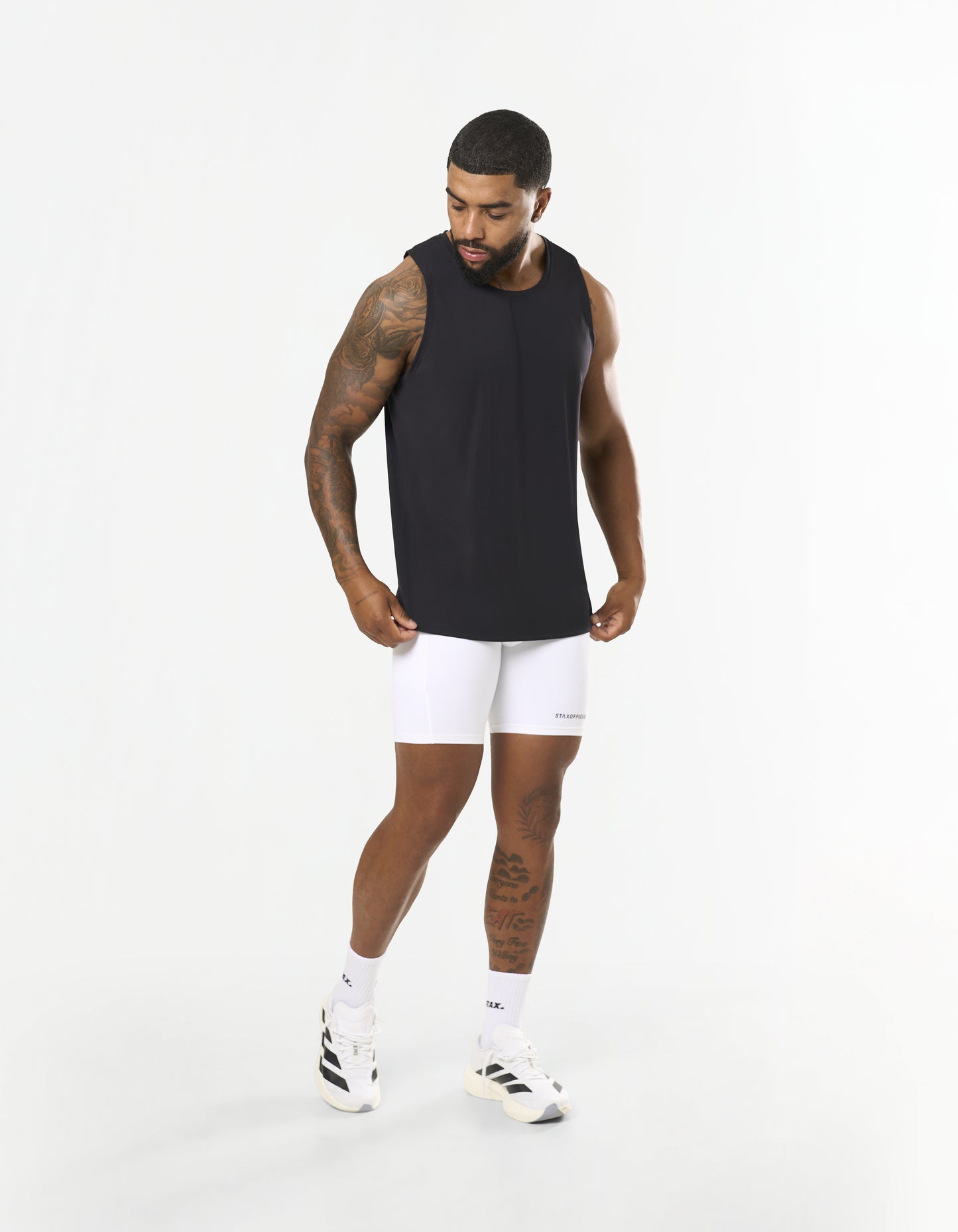 Mens Compressive Phone Pocket Bike Shorts - White