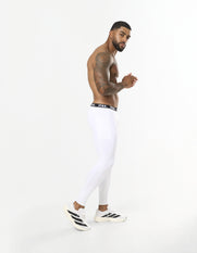 Mens Compressive Phone Pocket Tights - White