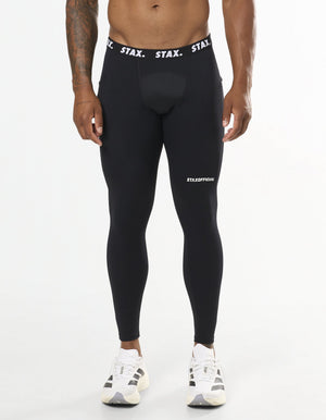 Mens Compressive Phone Pocket Tights - Black