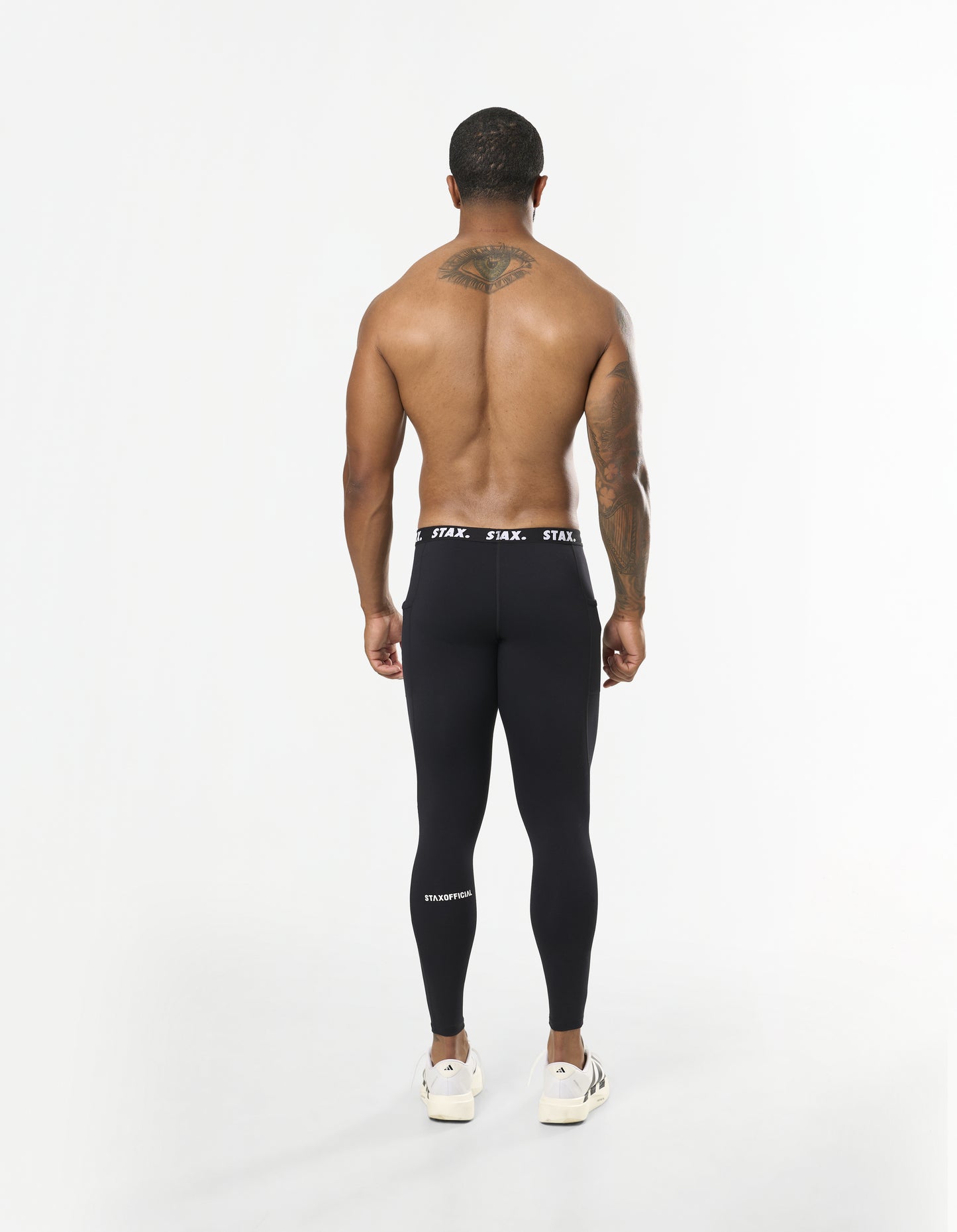 Mens Compressive Phone Pocket Tights - Black