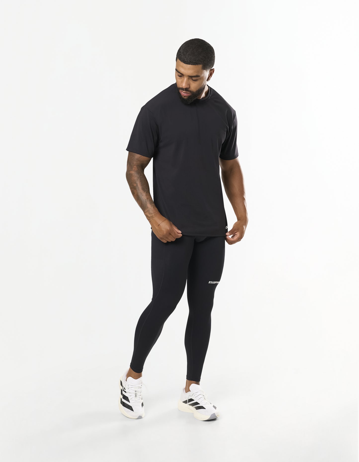 Mens Compressive Phone Pocket Tights - Black