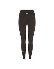 Flat lay back view of STAX. NFS (No Front Seam) Full Length Tights NANDEX™ in Espresso showing small white logos