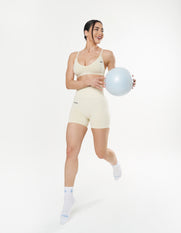 Seamless Kic Midi Bike Shorts - Cream