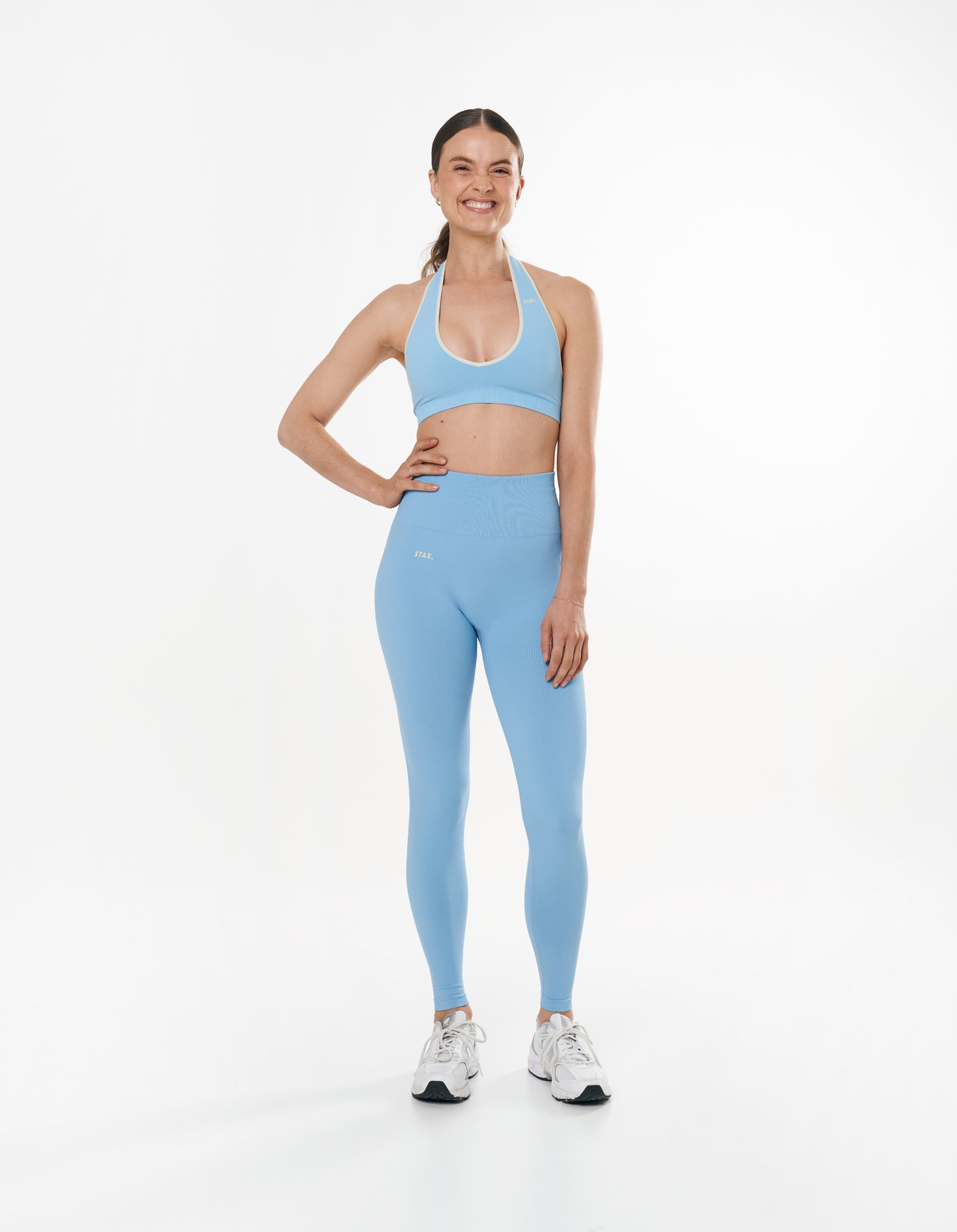 Seamless Kic Full Length Tights - Blue