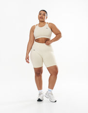 Seamless Kic Midi Bike Shorts - Cream