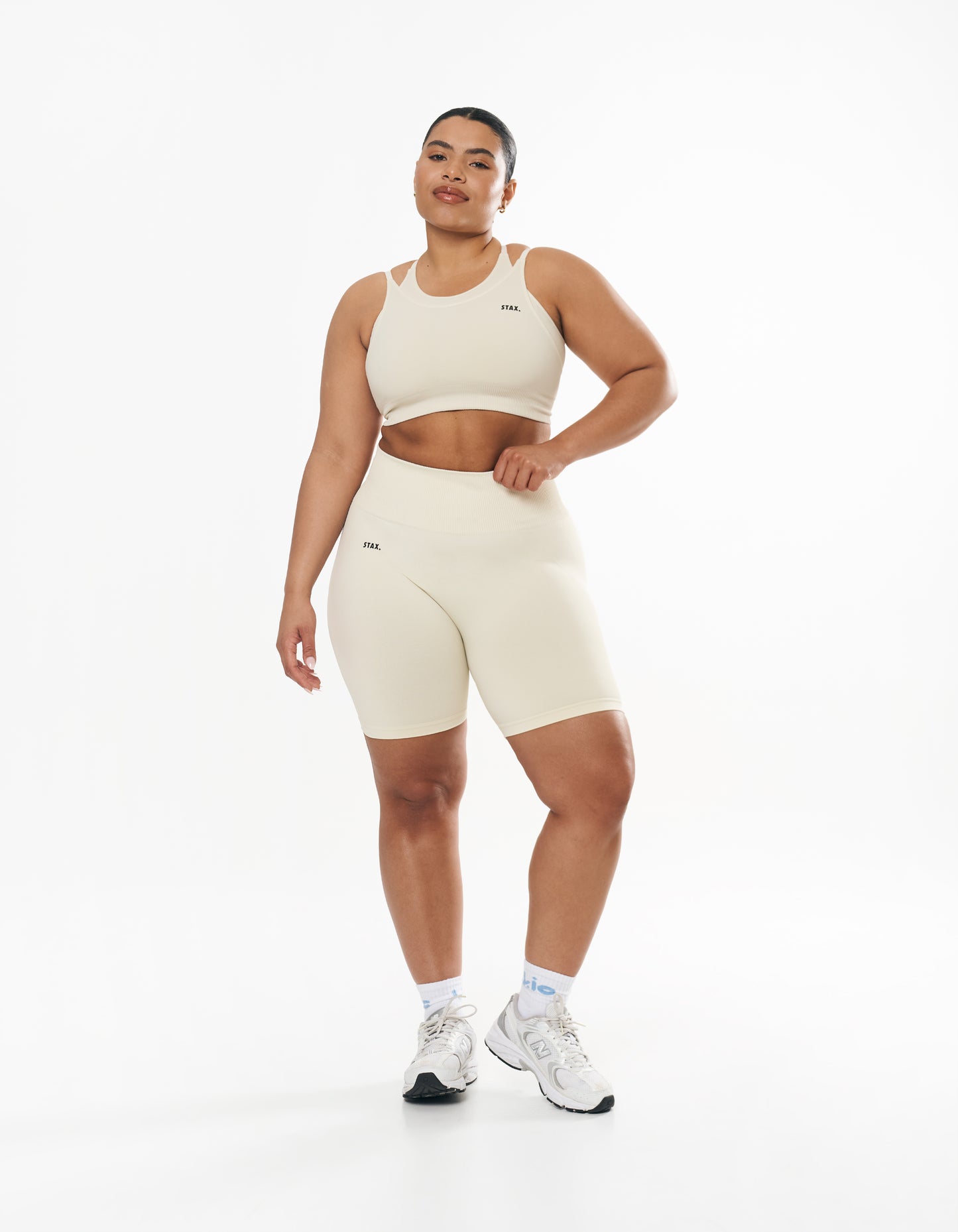 Seamless Kic Layered Crop - Cream