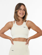 Seamless Kic Layered Crop - Cream