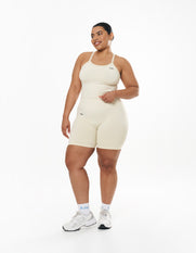 Seamless Kic Midi Bike Shorts - Cream