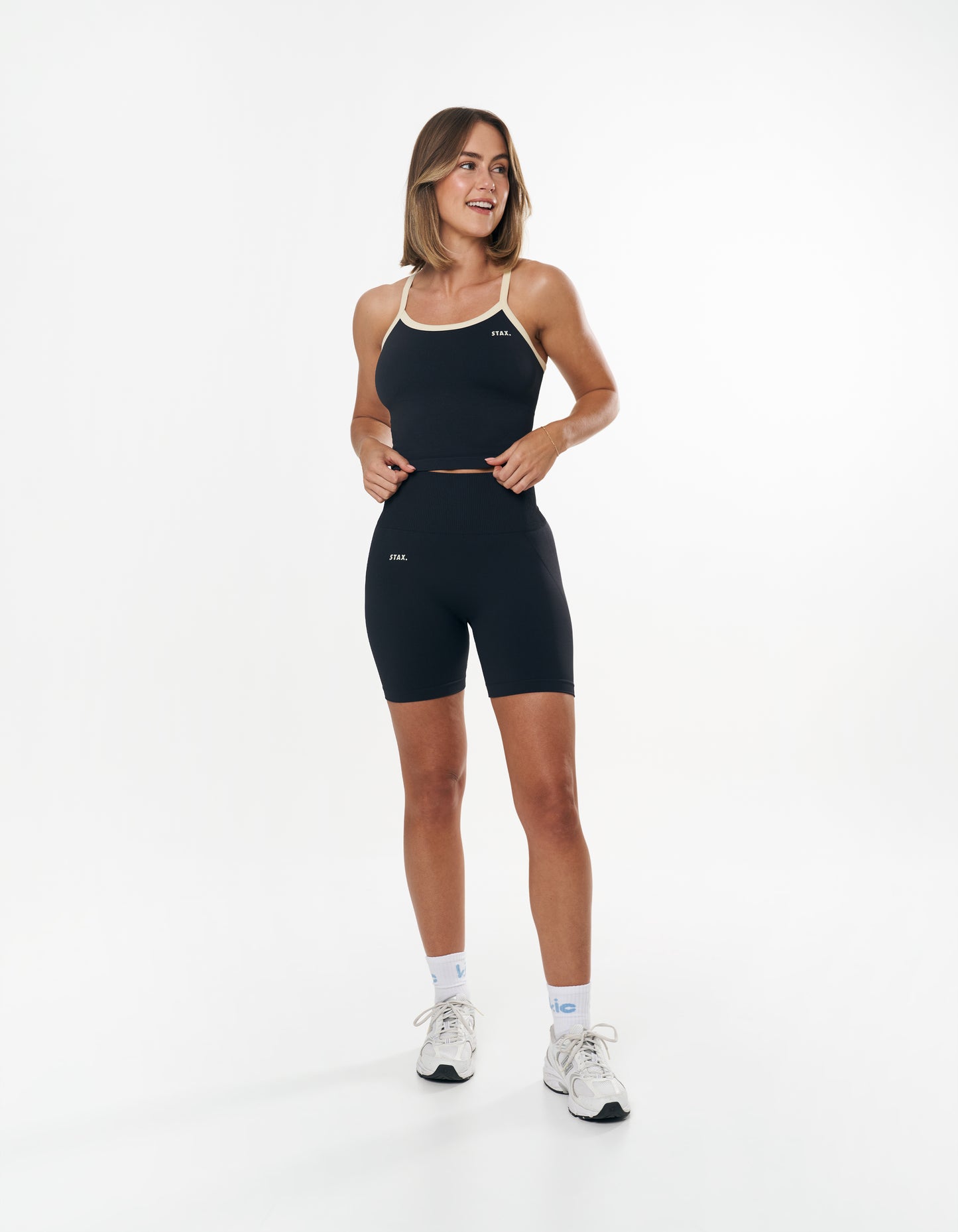 Seamless Kic Cropped Tank - Astro/Cream