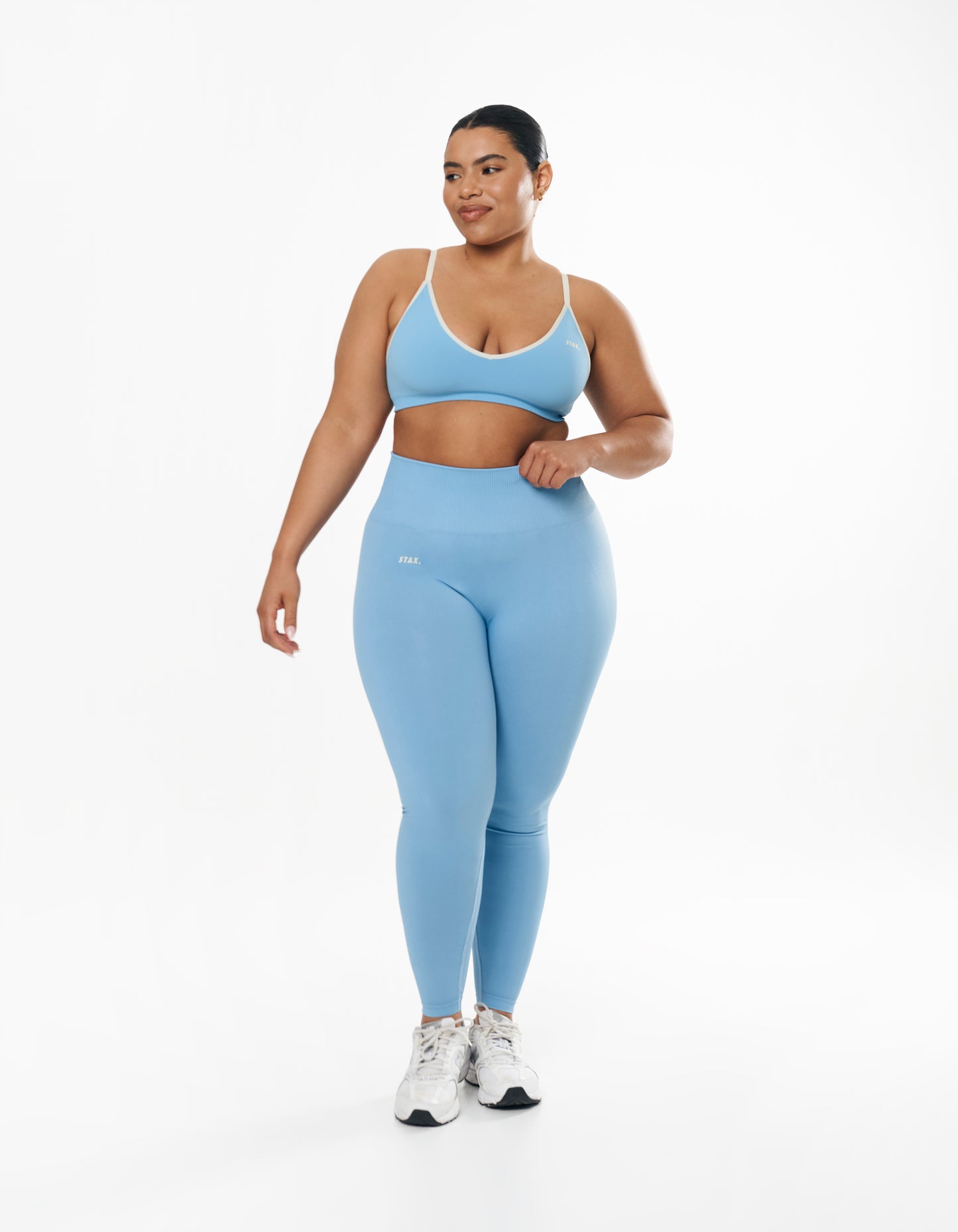 Seamless Kic Bralette - Blue/Cream