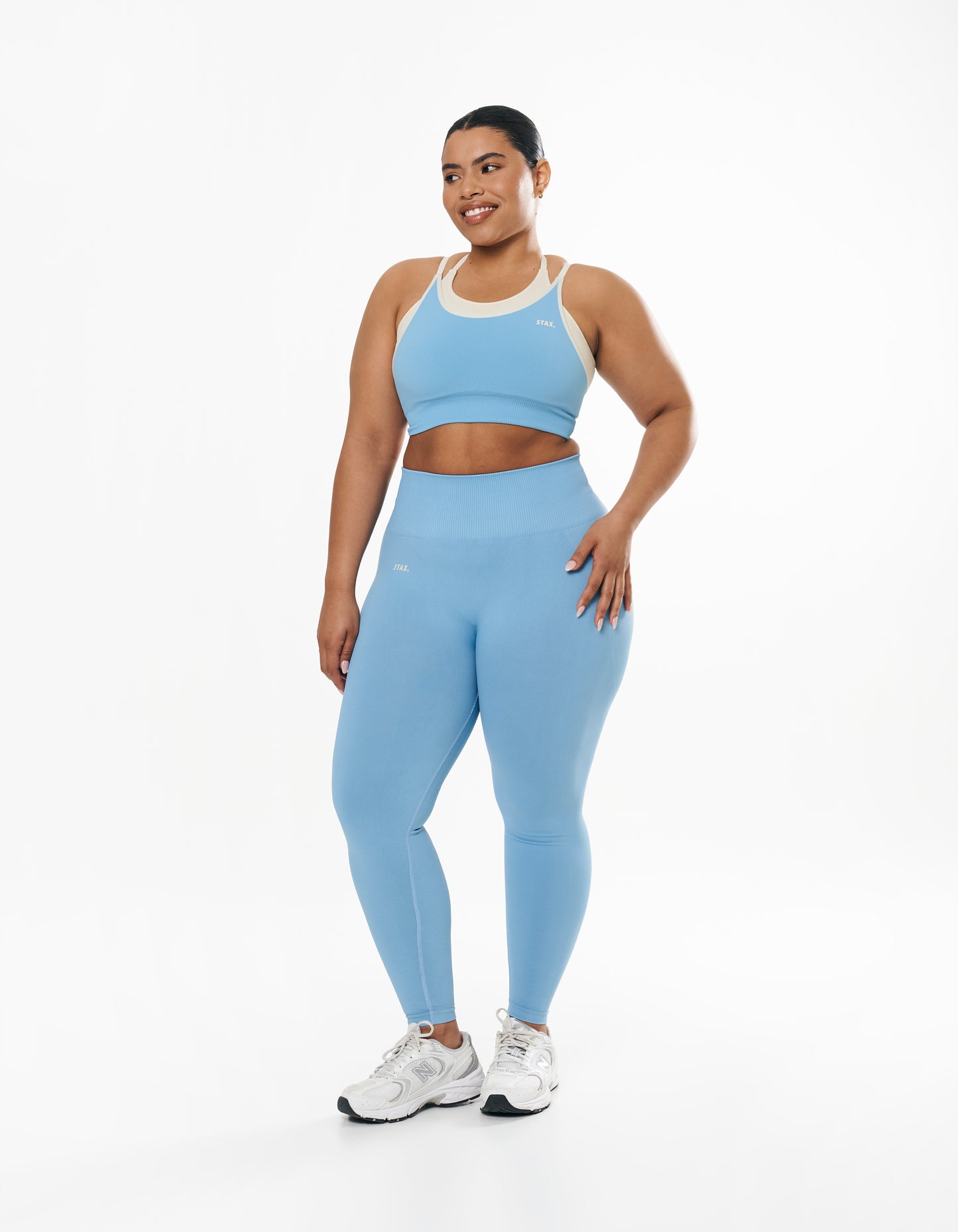 Seamless Kic Full Length Tights - Blue