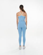 Seamless Kic Cropped Tank - Blue/Cream