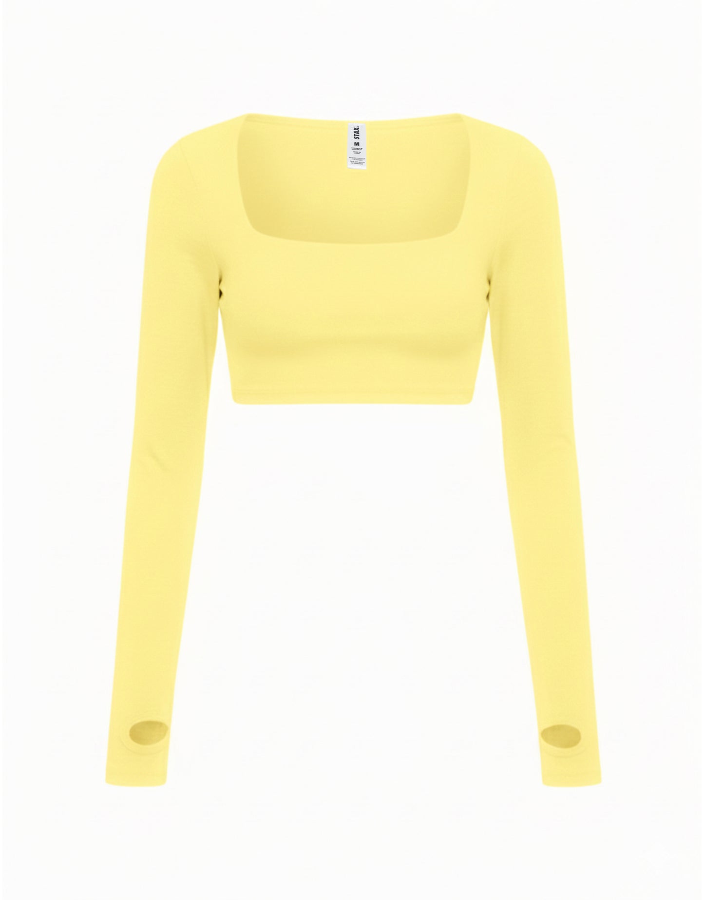 Square Neck Cropped Long Sleeve Airlyte - Limoncello