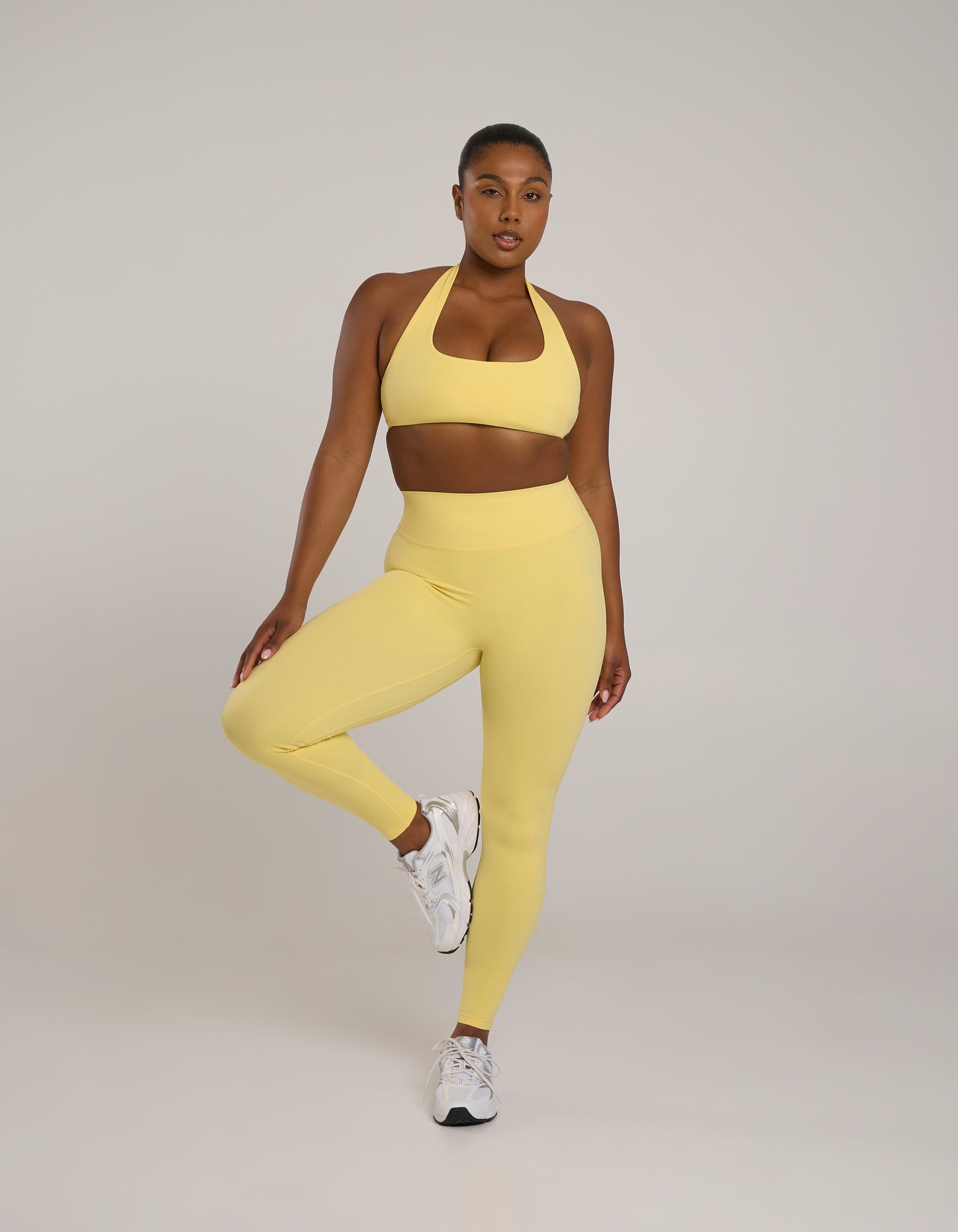 Square Neck Halter Crop Airlyte - Limoncello