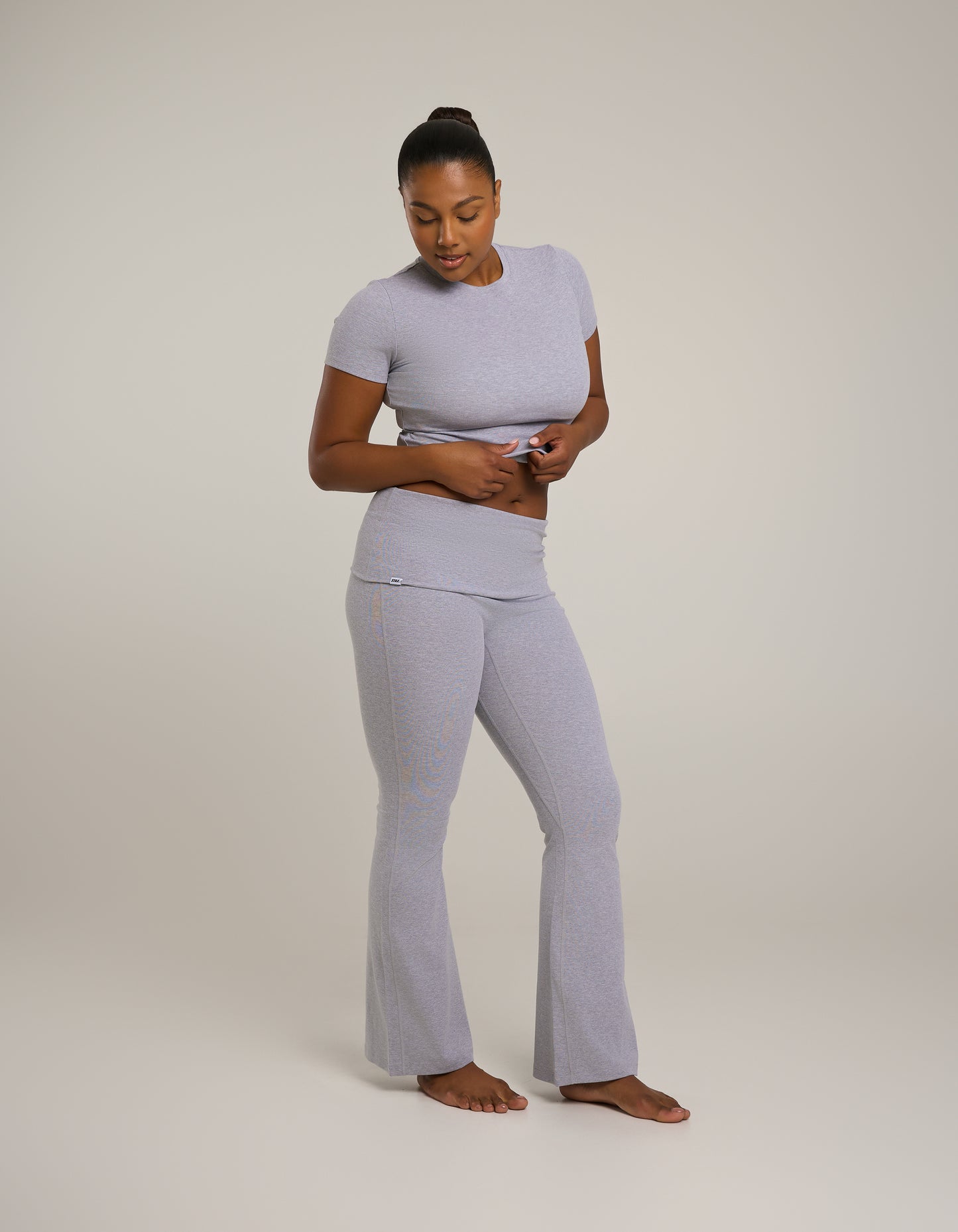 Cotton Comfort Fold Over Flare - Grey Marle