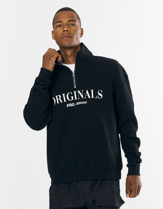 Originals Waffle 1/4 Zip - Black